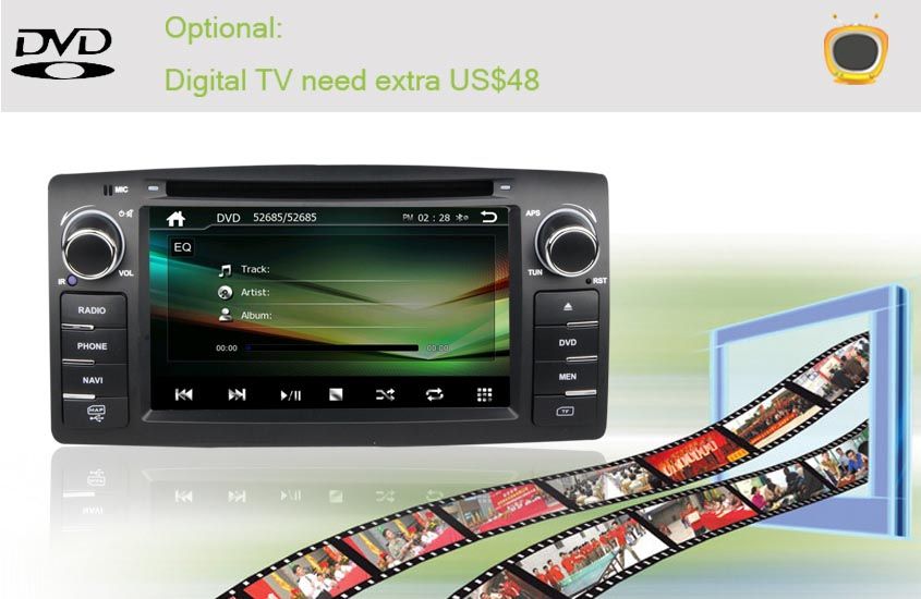 6.2"CAR DVD GPS NAVIGATION RADIO AUDIO BLUETOOTH TV FOR BYD F3  TOYOTA COROLLA E120