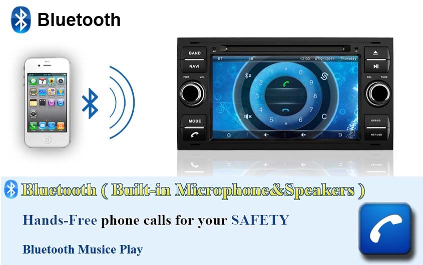 7"Car DVD GPS Navigation Raido Audio Bluetooth  FOR Ford Focus  Ford C-Max Ford Transit