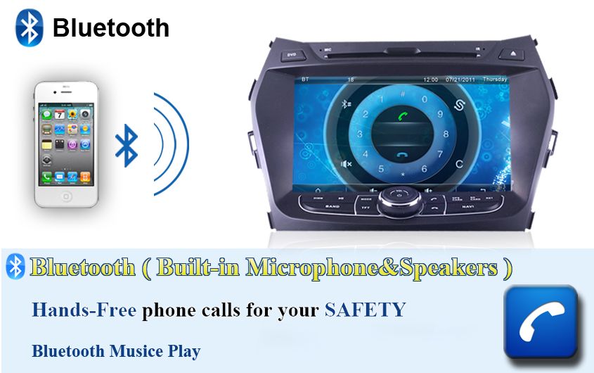 8"CAR DVD GPS NAVIGATION RADIO AUDIO BLUETOOTH TV  FOR HYUNDAI IX45 / SANTA FE 2013-