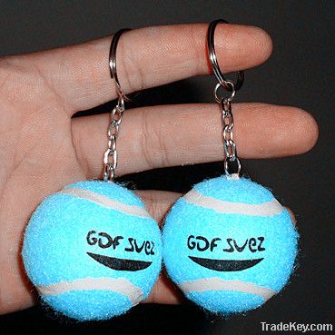 Mini tennis ball keychain