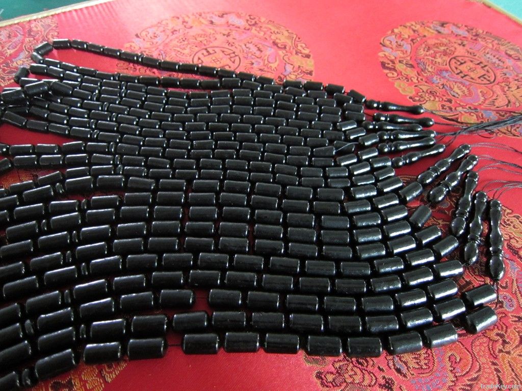 Black Coral Rosary Column Beads