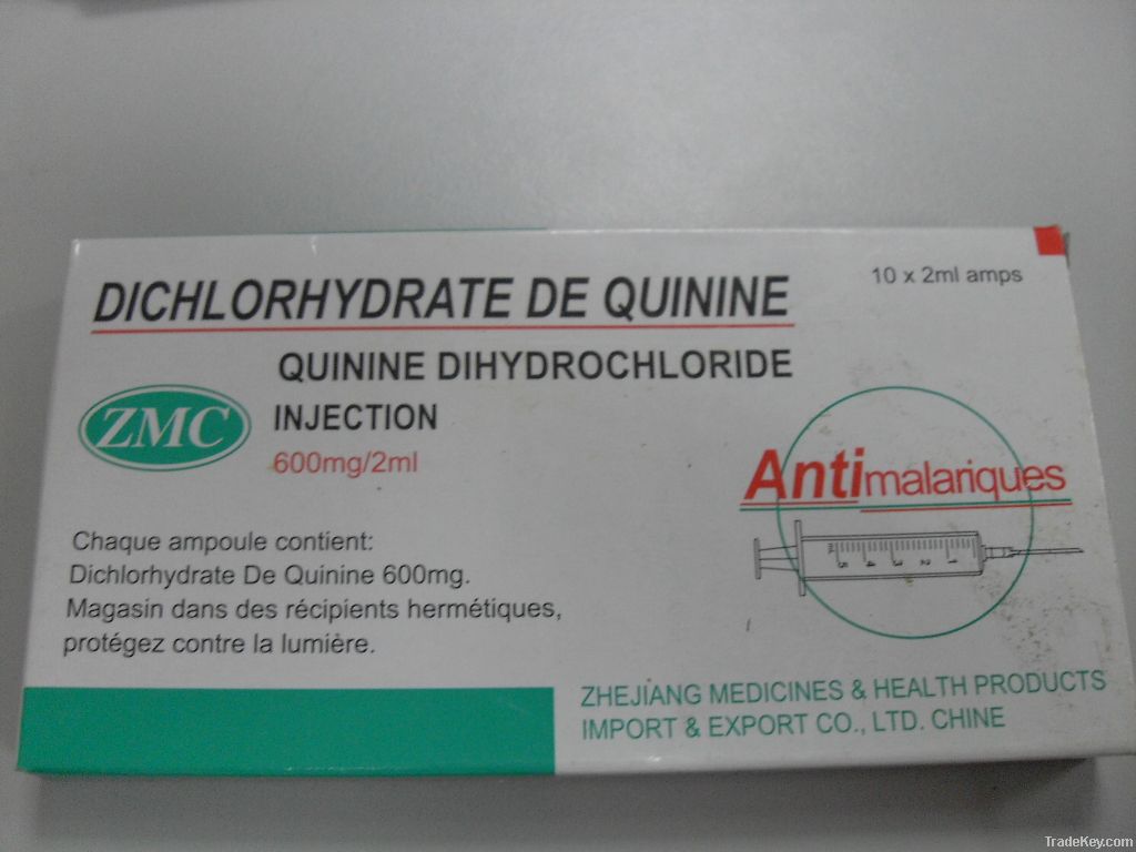 quinine dihydrochloride injection, 600mg/2ml
