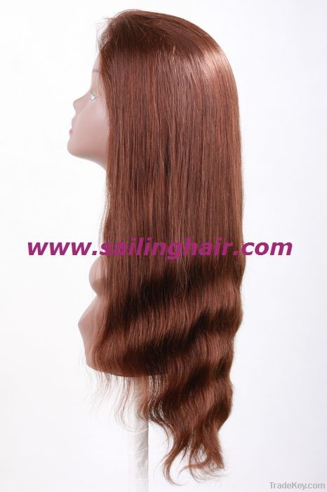 Hot sale human hair full lace wig accept paypal