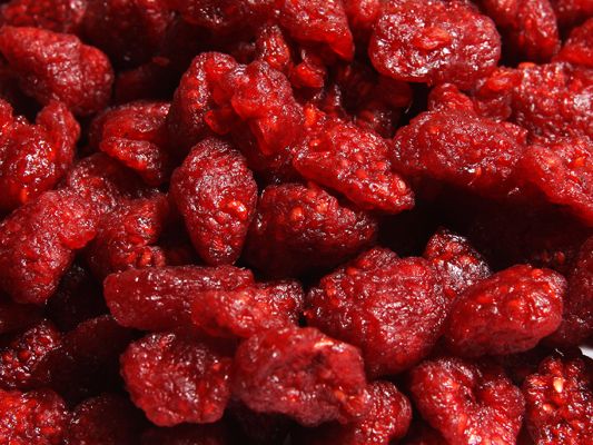 infused dried raspberry