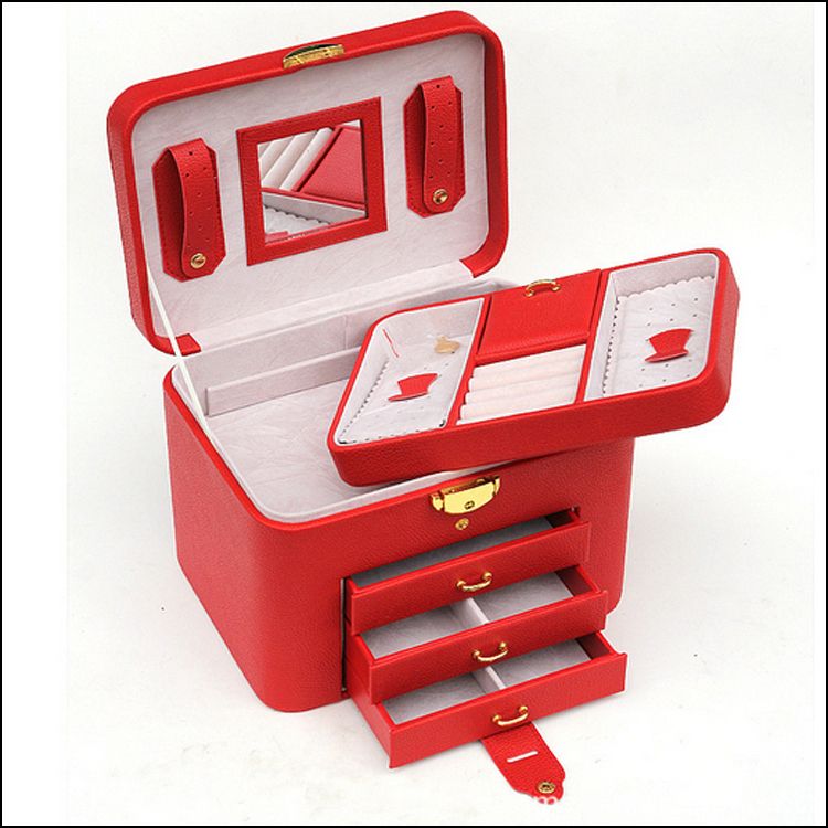 Multi-function leather jewelry box