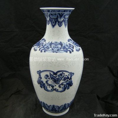 blue and white Ceramic flower vase WRYDZ02
