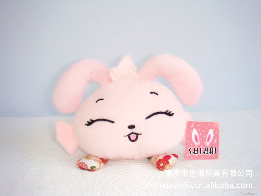 the plush stuffed cute rabbit mobile phone holder