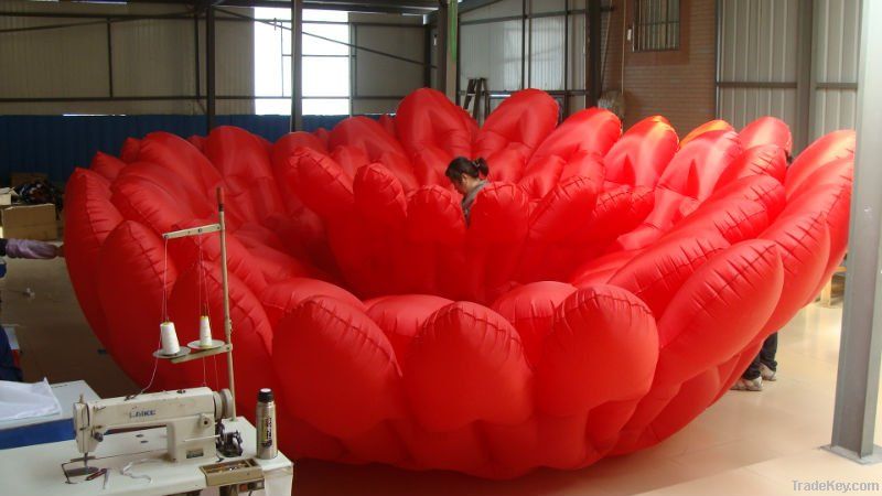 Stage Decoration Large Inflatable Red Flowers