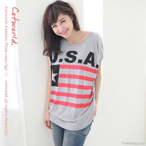 Batwing T-Shirt With Flag Print