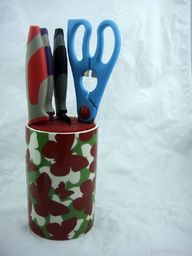 color knife /kitchen knife set with ceramic block