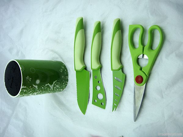 color knife /kitchen knife set with ceramic block