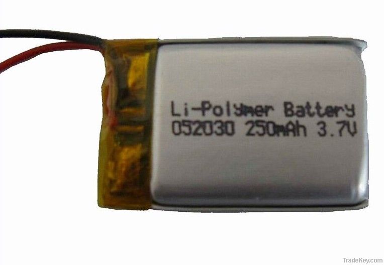 052030 3.7V 250mAh lithium polymer battery with CE , RoSH