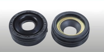 Lipt shaft seals with rubber-mounted