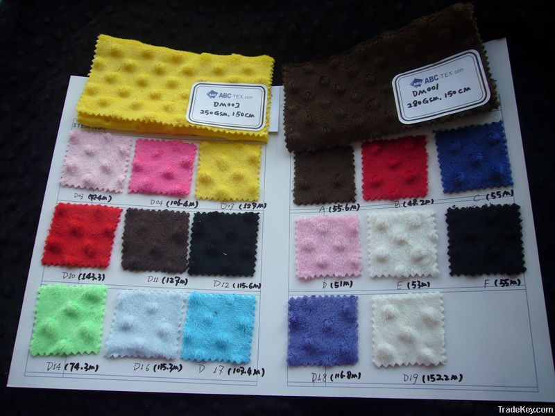 minky dot fabric on spot/11 colors available