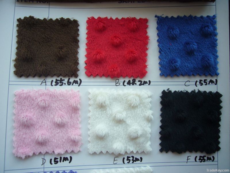 minky dot fabric on spot/3 colors available