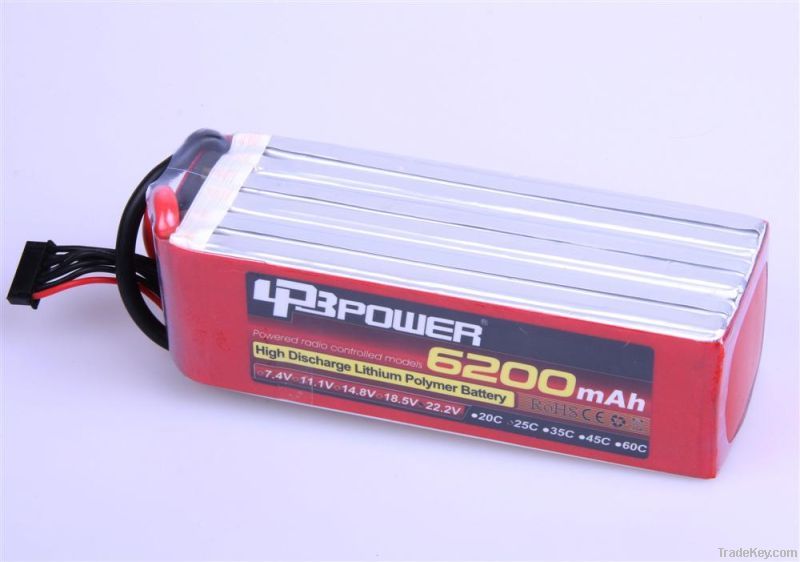 Lipo battery with 22.2V 6200mAh