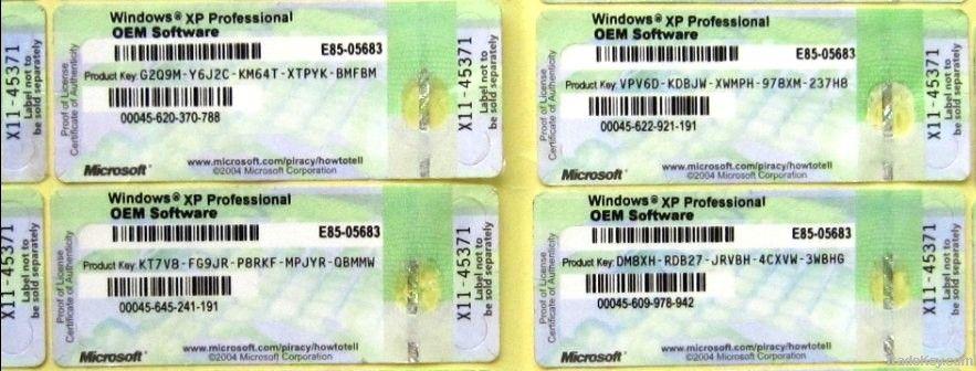 new oem computer COA for windows xp pro key license sticker