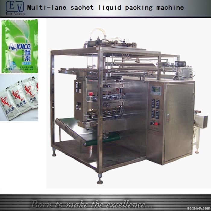 Multi-lane sachet shampoo packing machine