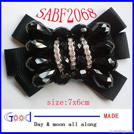 durable crystal beaded ribbon leaves shoe bow clip