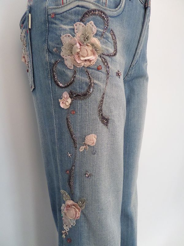 Ladies Embroidered Jeans