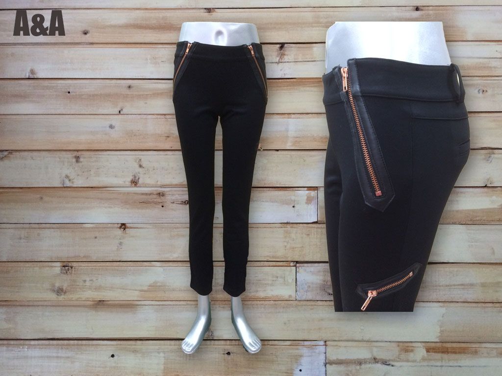 Multi-Zipper Slim Pants