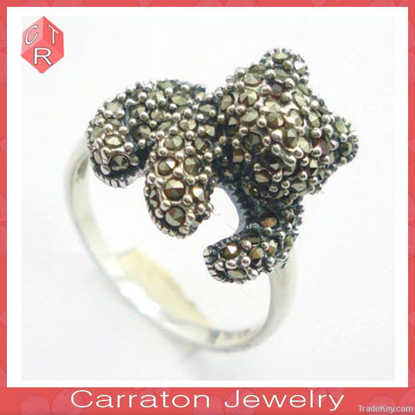 Marcasite Jewellry Tai Silver Animal Shaped Ring