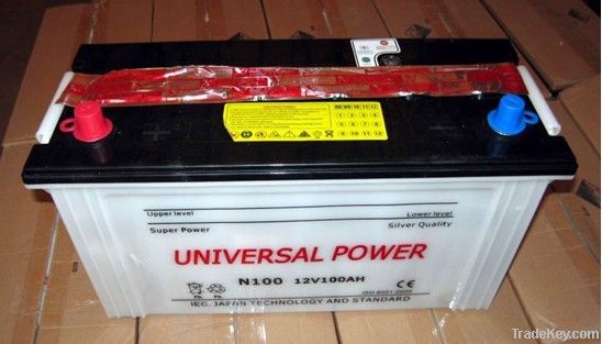 dry charged car battery 12V100AH