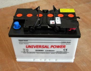Dry charged car battery DIN80 12V 80AH