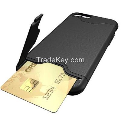 Card holder phone case with kick stand