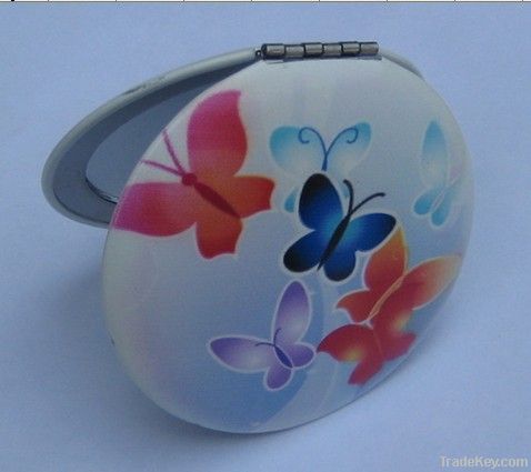 Fashion Butterfly Round Aluminum Comestic Mirror