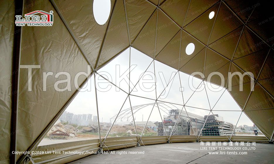 diameter 11m geodesic dome tent with steel frame and PVC cover