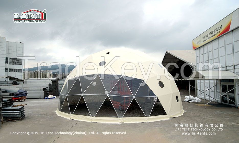 diameter 11m geodesic dome tent with steel frame and PVC cover