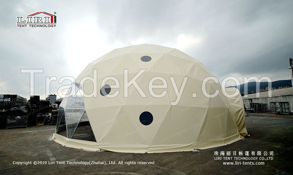diameter 11m geodesic dome tent with steel frame and PVC cover