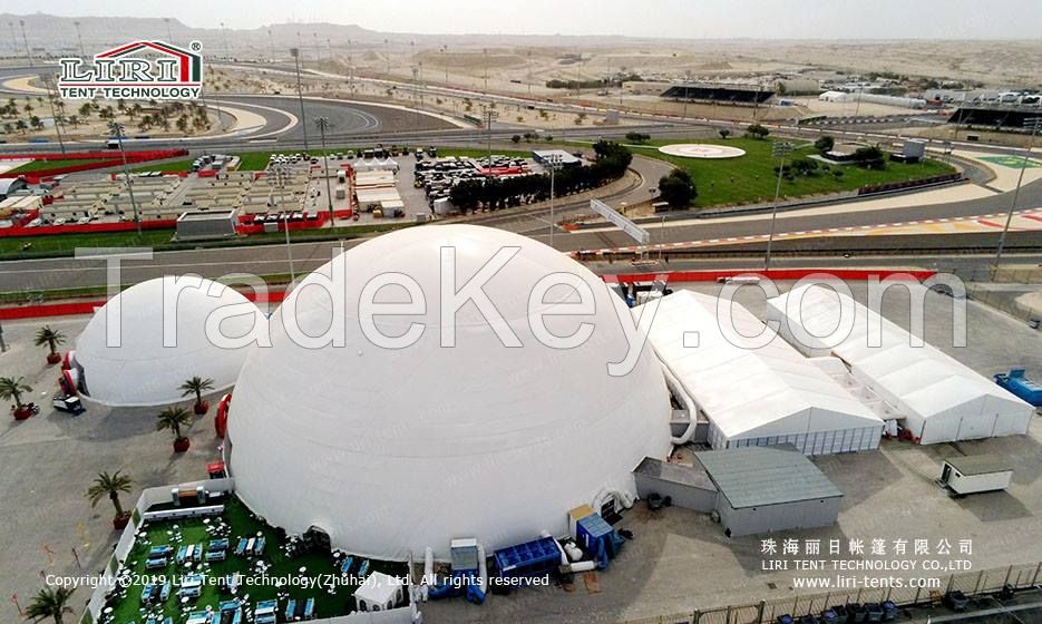 big size diameter 60m geodesic dome tent with steel frame and PVC cover