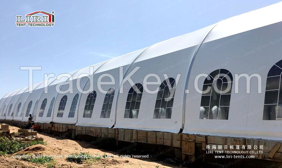 clear span big size 20x50m curve tent for outdoor event, party, wedding, church