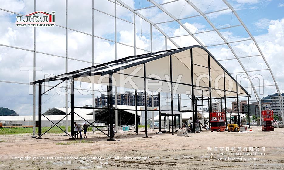 35m width black arcum tent with alumnium frame and PVC fabric