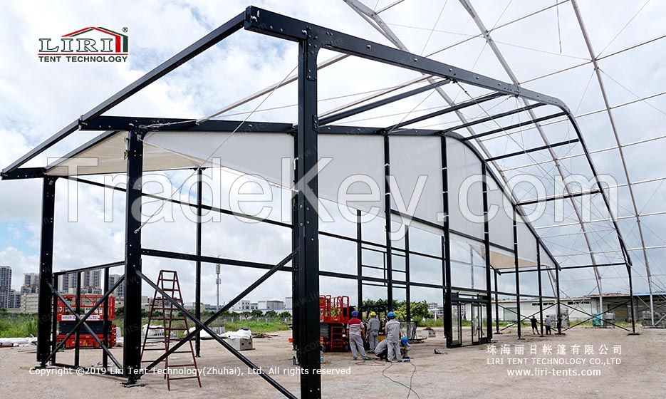 35m width black arcum tent with alumnium frame and PVC fabric