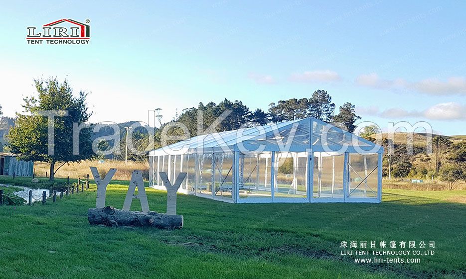 8m width transparent clear span tent for wedding, parties, ourdoor events