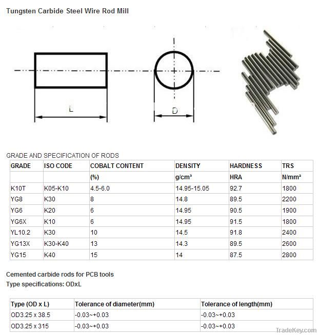 Carbide rod with dim14*300mm