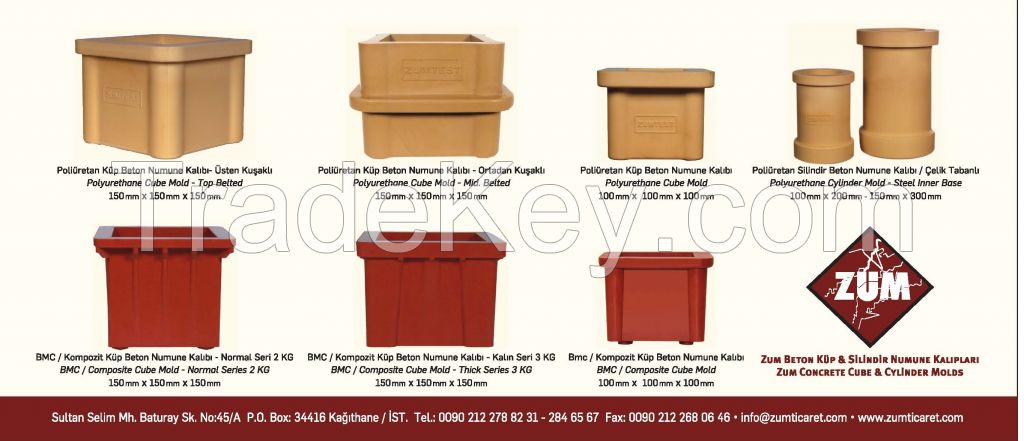 Concrete Testing Molds Polyurethane & BMC