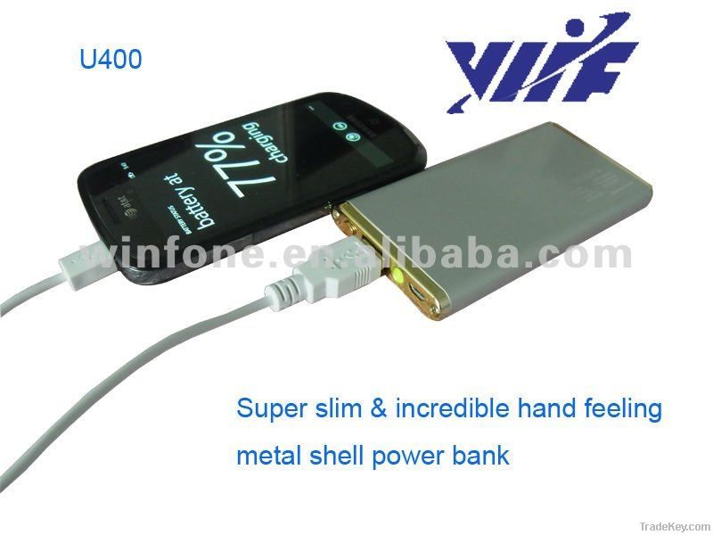 4000mAH portable power bank for mobile phone with good hand feeling