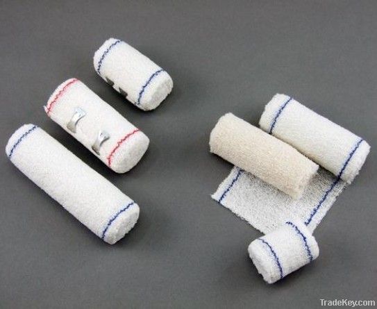 Medical Elastic Crepe Bandage With Blue/Red Lines