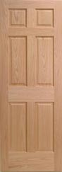 interior  raised 6-panel red oak doors with solid moulding