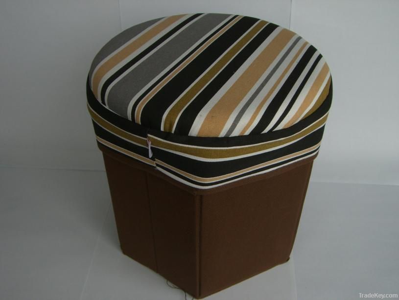 Foldable polyester ottoman storage box