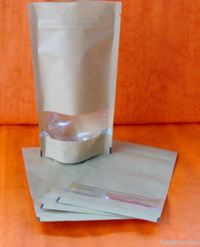 stand up Kraft paper bag with ziplock