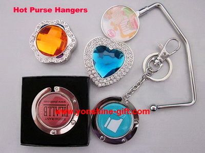 Round Shaped Heart Shape Purse Hanger With LOGO Paper Printing