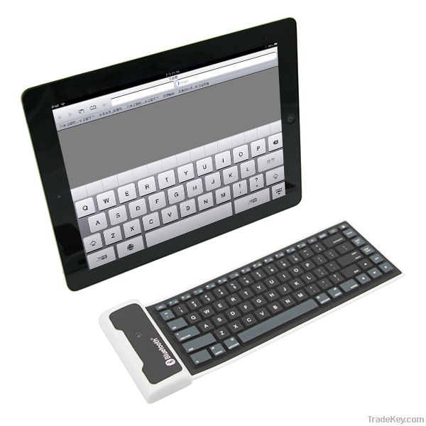 Silicone Wireless Bluetooth 2.0 Keyboard for ipad mini/ipad 2
