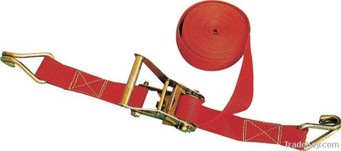 Cargo lashing belts with hooks