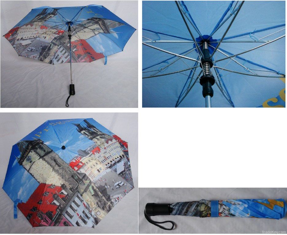 21inch 8ribs two-section souvernir umbrellas (Prague)
