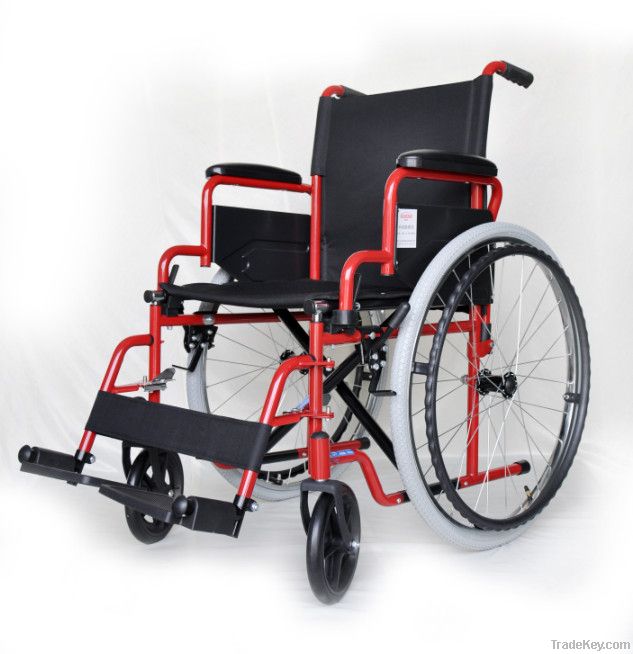Red new design steel manual wheelchair